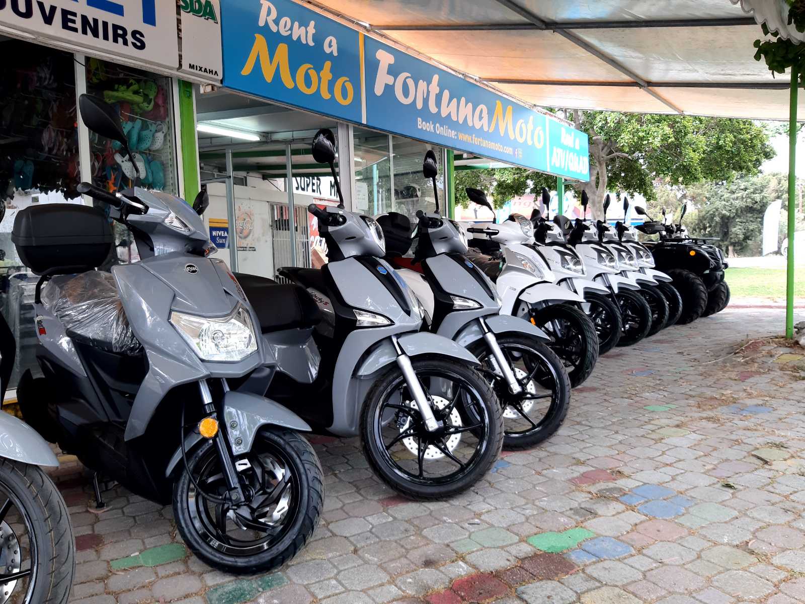 Fortuna moto Faliraki rhodes rent a motorbike quad